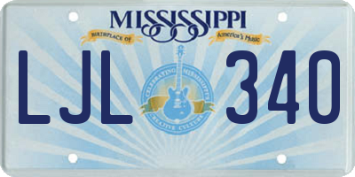 MS license plate LJL340