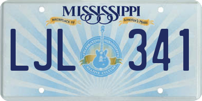 MS license plate LJL341