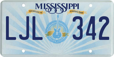 MS license plate LJL342