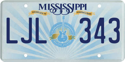 MS license plate LJL343