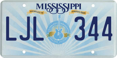 MS license plate LJL344