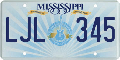 MS license plate LJL345