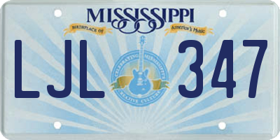 MS license plate LJL347