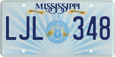 MS license plate LJL348