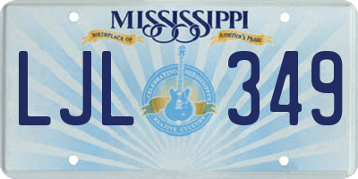 MS license plate LJL349
