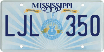MS license plate LJL350