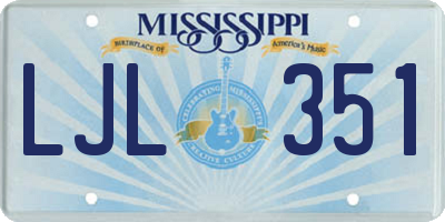 MS license plate LJL351