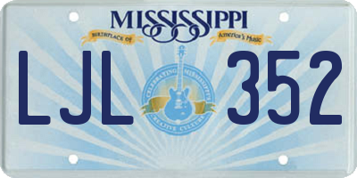 MS license plate LJL352