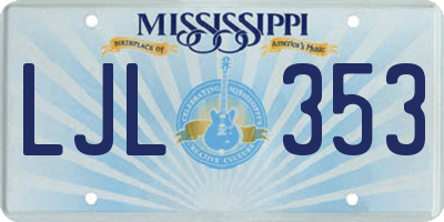 MS license plate LJL353