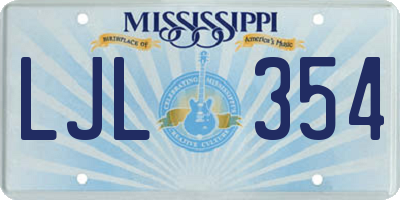 MS license plate LJL354