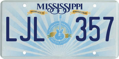 MS license plate LJL357
