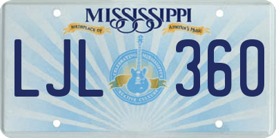 MS license plate LJL360