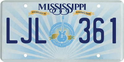 MS license plate LJL361