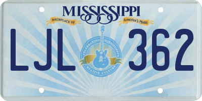 MS license plate LJL362