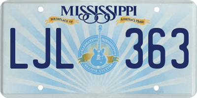 MS license plate LJL363