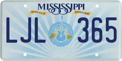 MS license plate LJL365