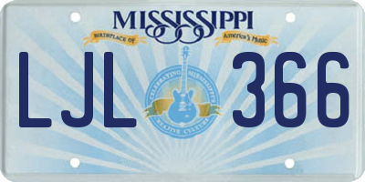 MS license plate LJL366