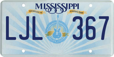 MS license plate LJL367