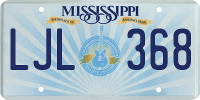 MS license plate LJL368