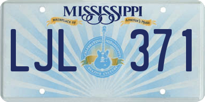 MS license plate LJL371