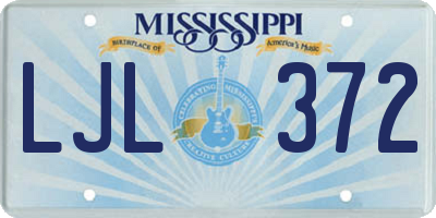 MS license plate LJL372