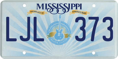 MS license plate LJL373