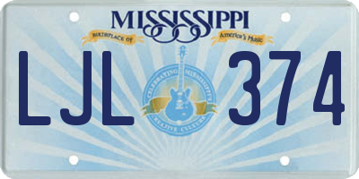 MS license plate LJL374