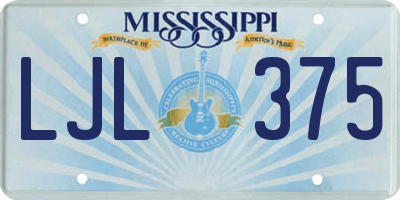MS license plate LJL375