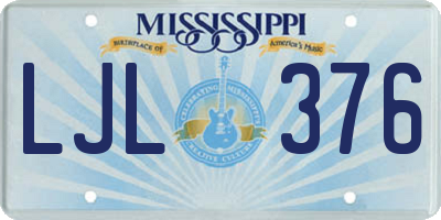MS license plate LJL376