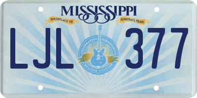 MS license plate LJL377