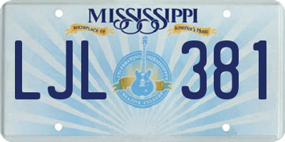 MS license plate LJL381
