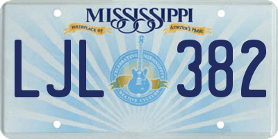 MS license plate LJL382