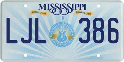MS license plate LJL386