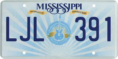 MS license plate LJL391
