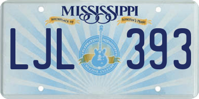 MS license plate LJL393