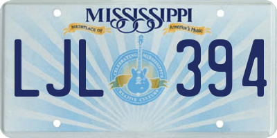 MS license plate LJL394