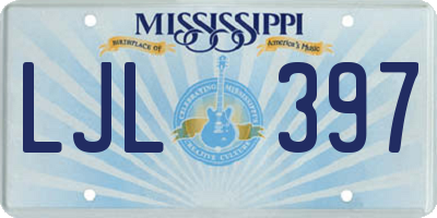MS license plate LJL397