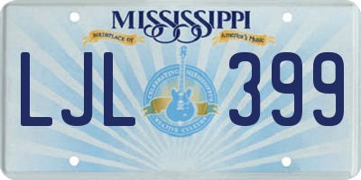 MS license plate LJL399