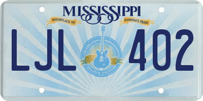 MS license plate LJL402
