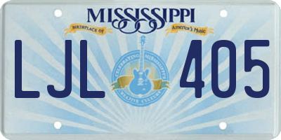 MS license plate LJL405