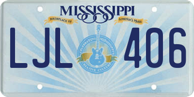 MS license plate LJL406