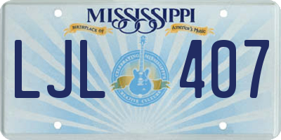 MS license plate LJL407