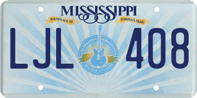 MS license plate LJL408