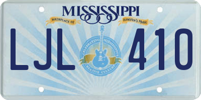MS license plate LJL410
