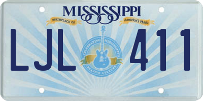 MS license plate LJL411