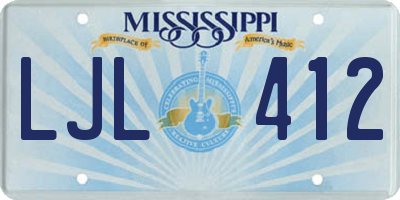 MS license plate LJL412
