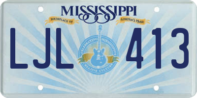 MS license plate LJL413