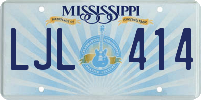 MS license plate LJL414