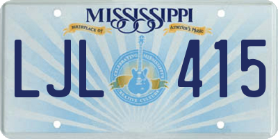 MS license plate LJL415