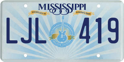 MS license plate LJL419